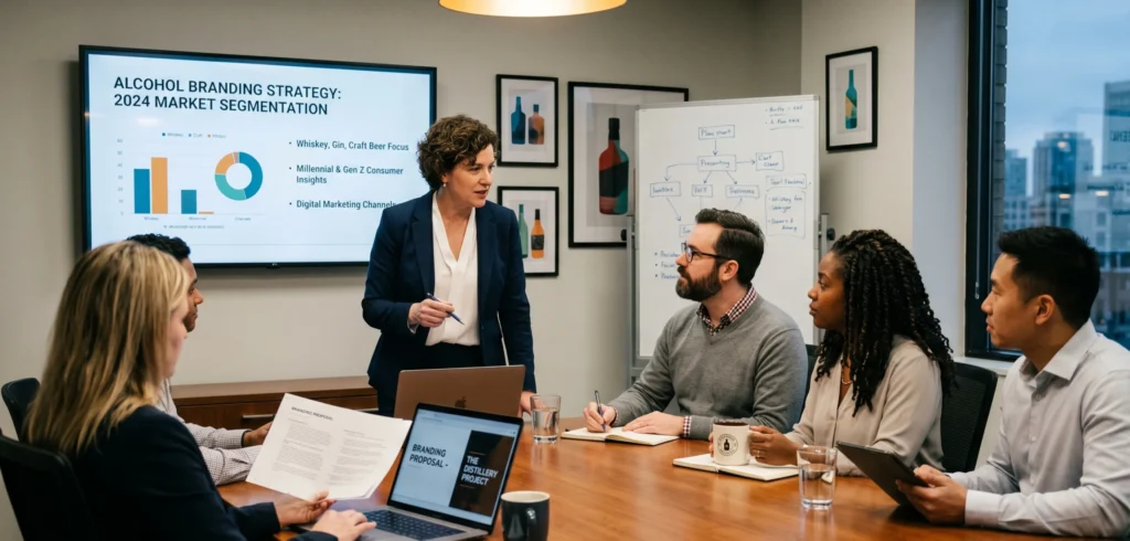 A professional beverage brand marketing strategy session at United Beverage Marketing, a leading beverage marketing agency.